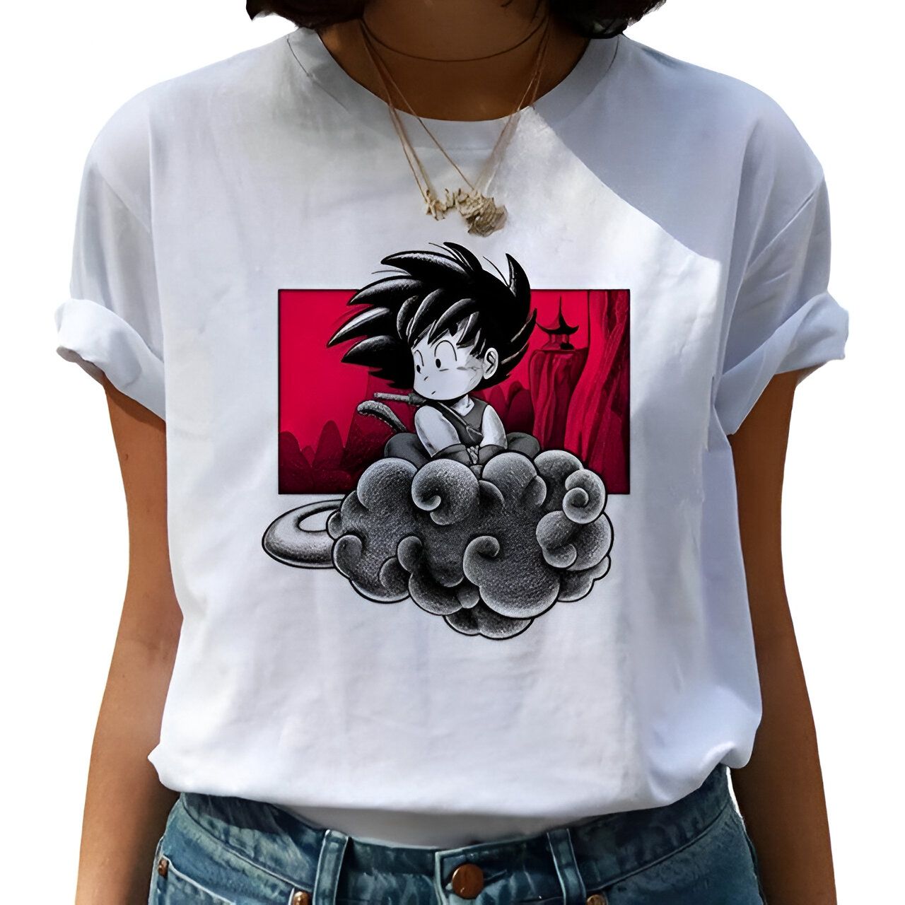 T-Shirt Goku Nuage Magique Dragon Ball - Coupe Ajustée
