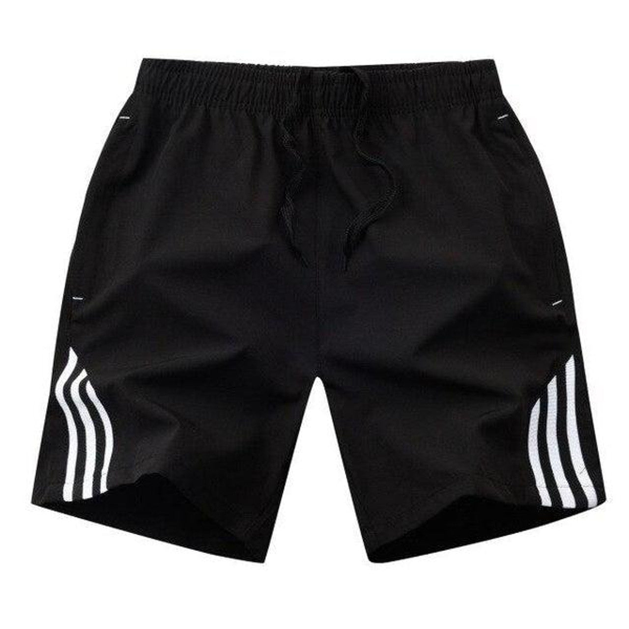 Short de Sport Noir à Rayures