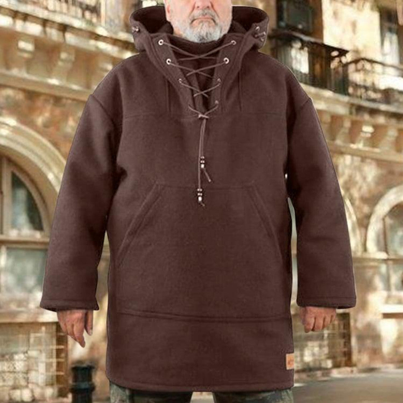 Manteau Uni à Cordon de Serrage