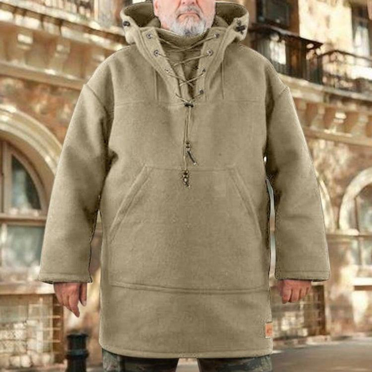 Manteau Uni à Cordon de Serrage