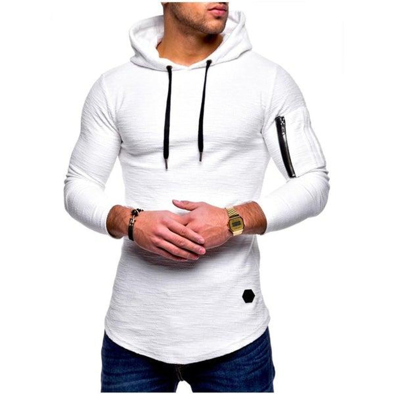 Pull à Capuche Manche Zippée