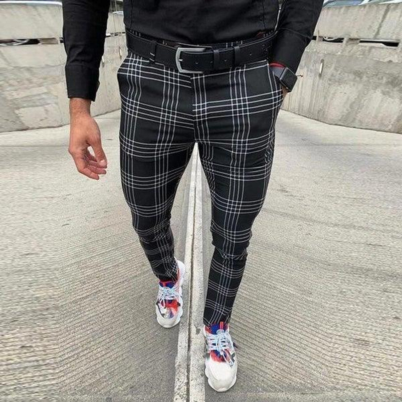 Pantalon À Carreaux Moderne