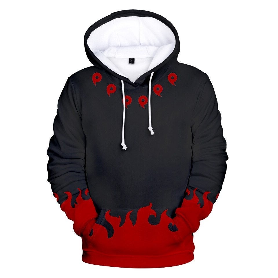 Hoodie clan Uchiwa et flammes