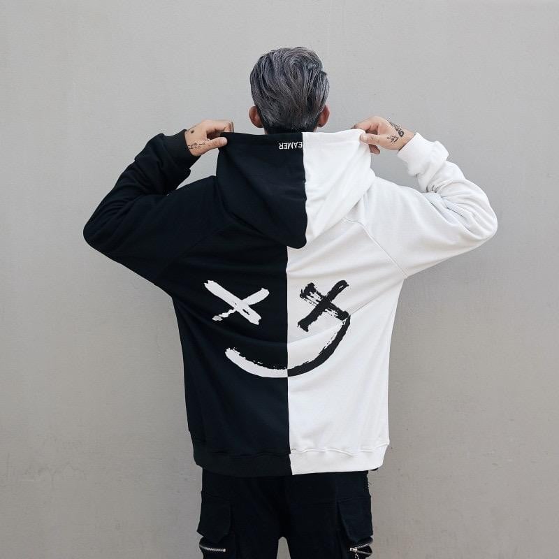 Sweat Hoodie SMILE - Blanc / S - Boutique en ligne Streetwear