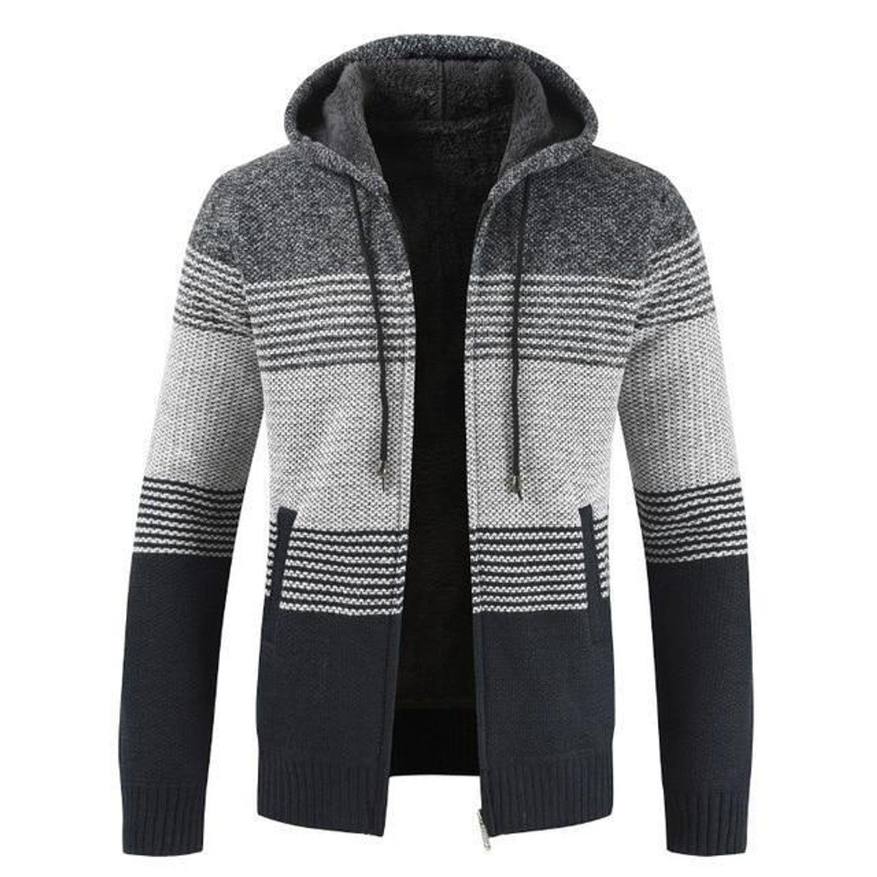 Cardigan Rayé à Capuche