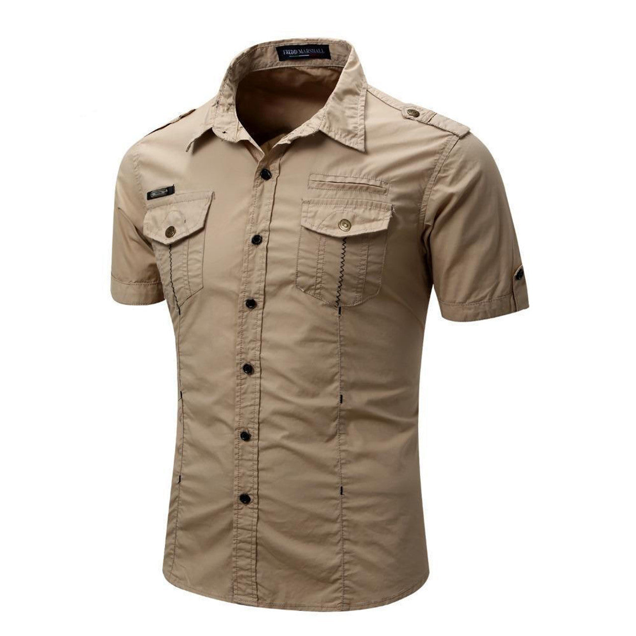 Chemise cargo manches courtes