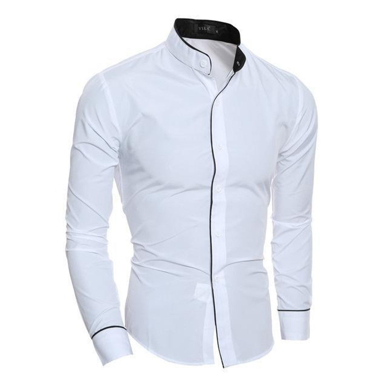 Chemise cintrée à col officier