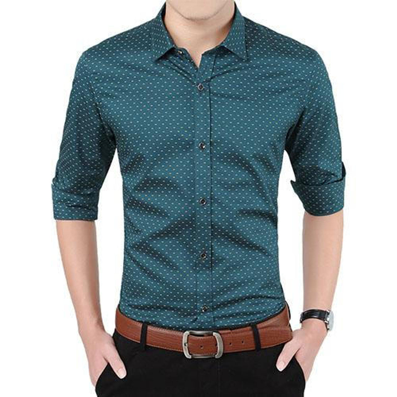 Chemise Classique Slim à Motifs