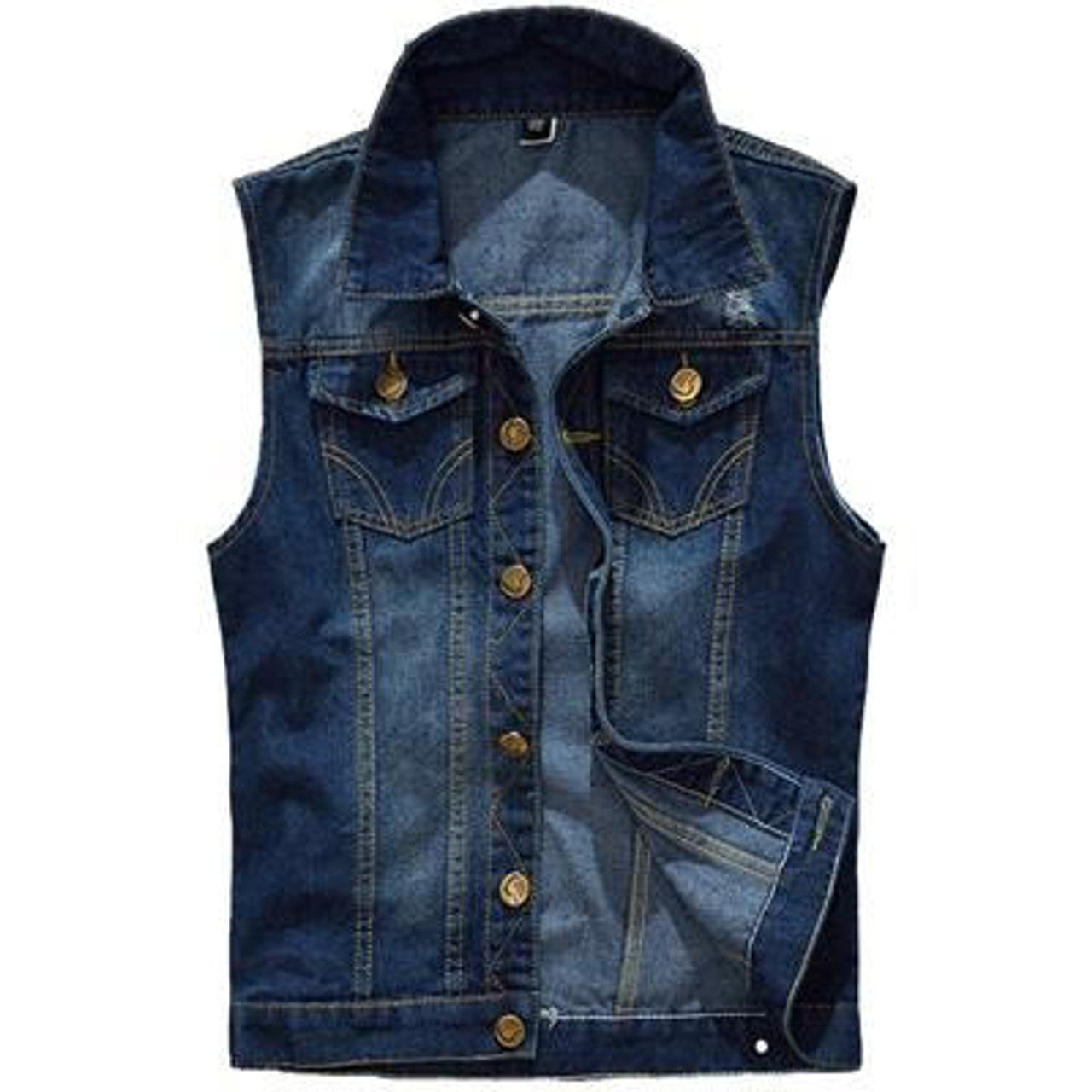 Gilet jean sans manches destroy