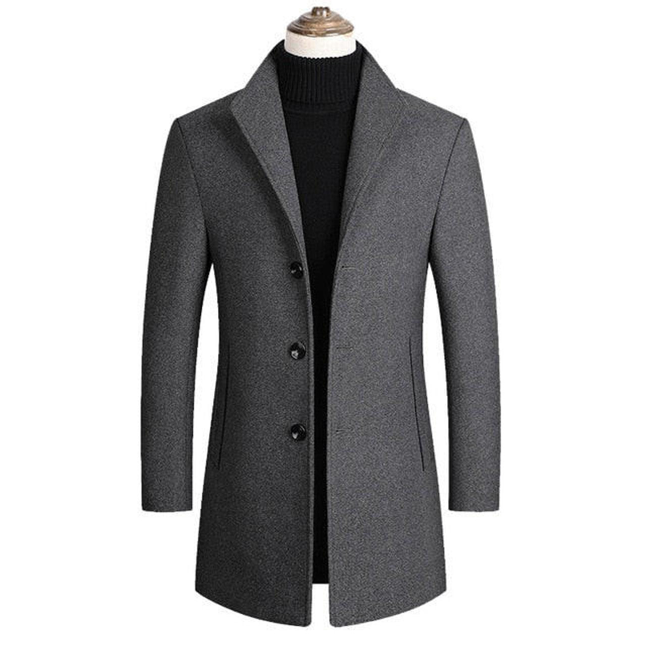 Manteau Uni à Simple Boutonnage