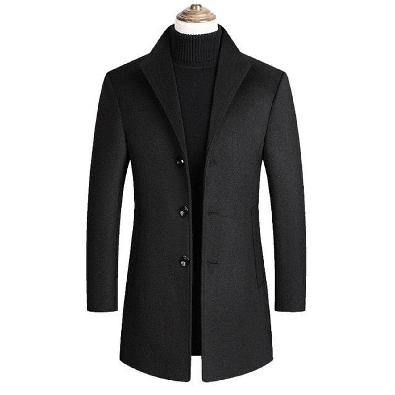 Manteau Uni à Simple Boutonnage