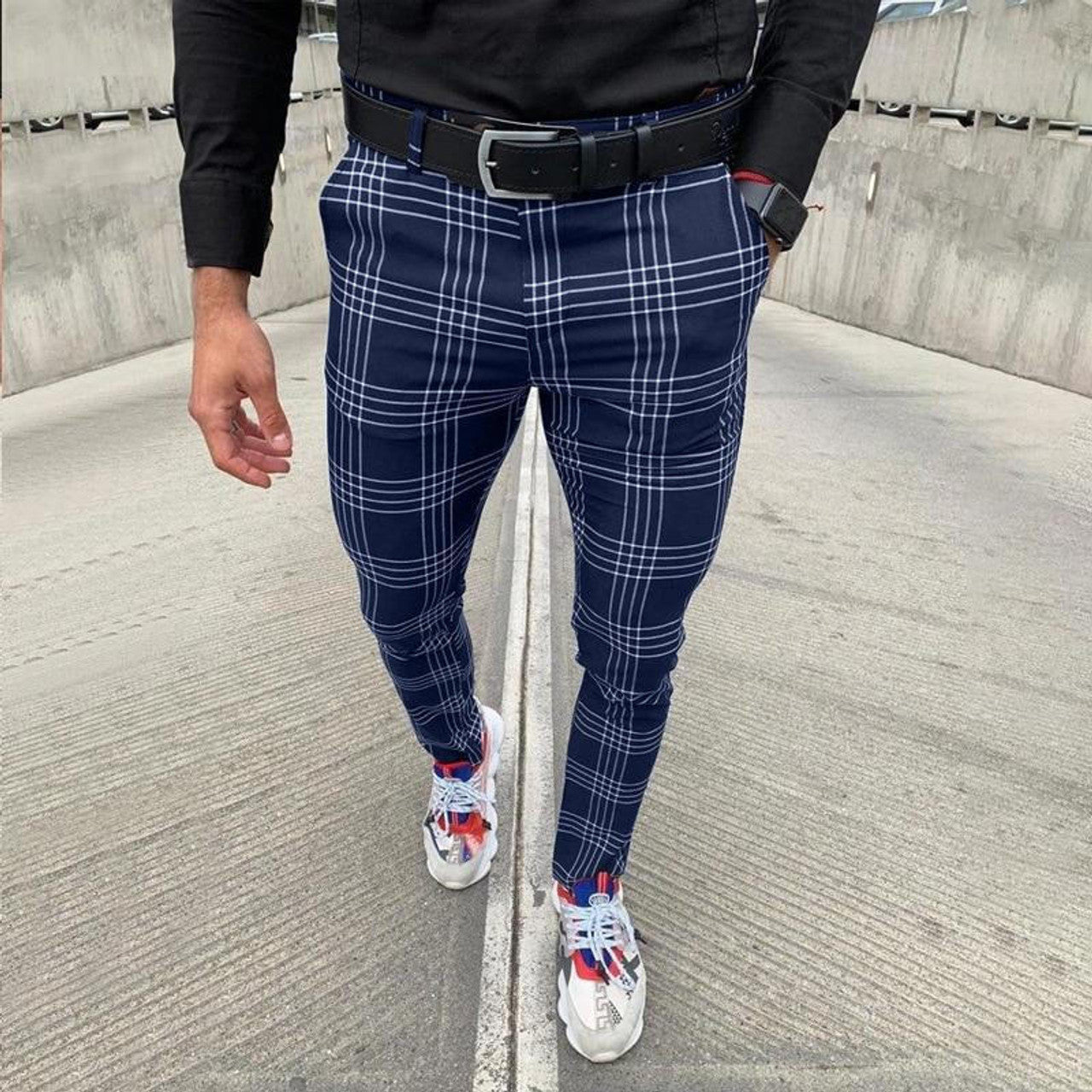 Pantalon À Carreaux Moderne