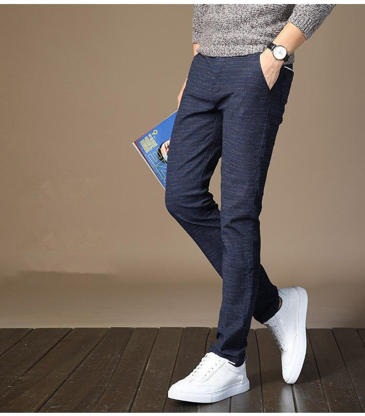 Pantalon ajusté en toile