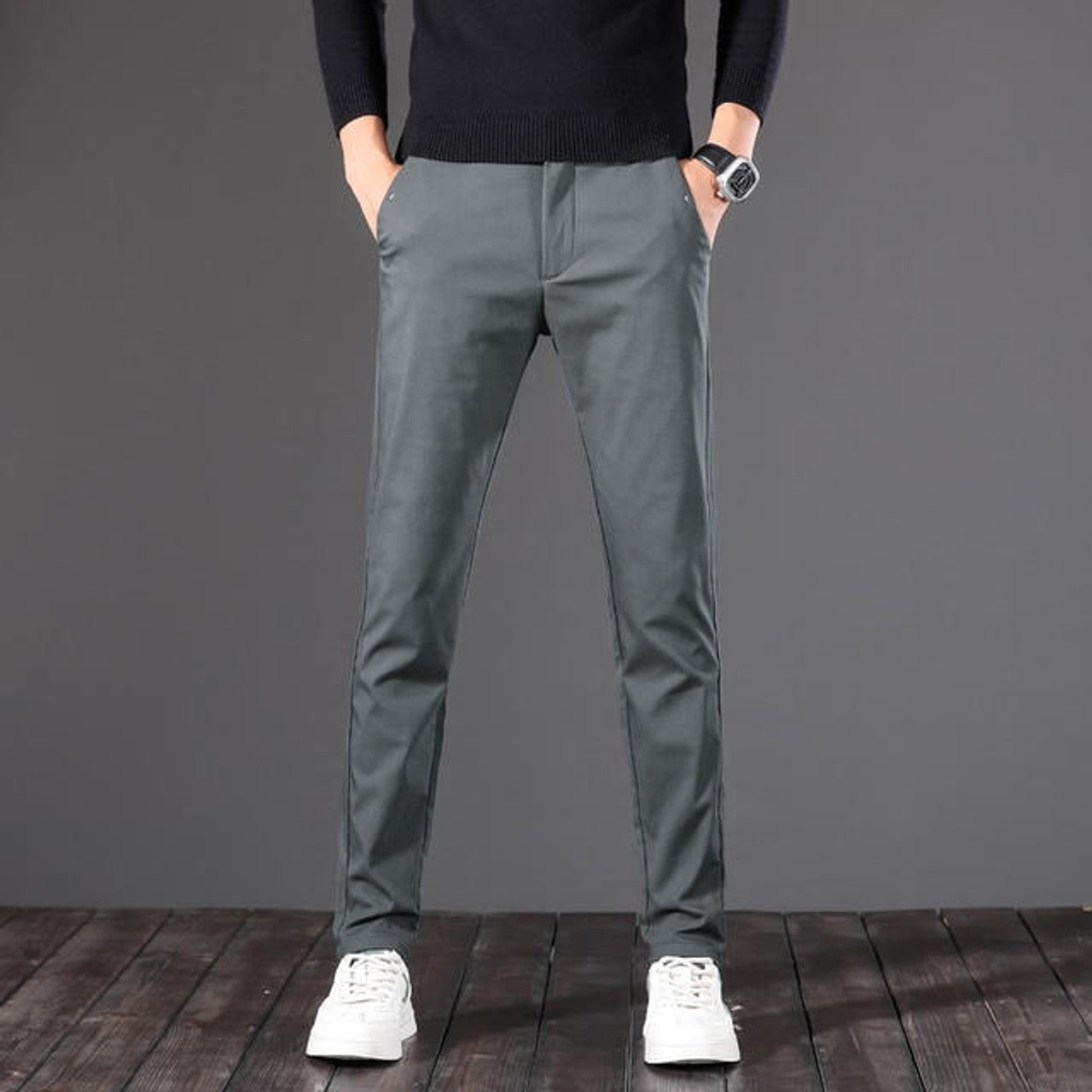 Pantalon Slim Droit Uni