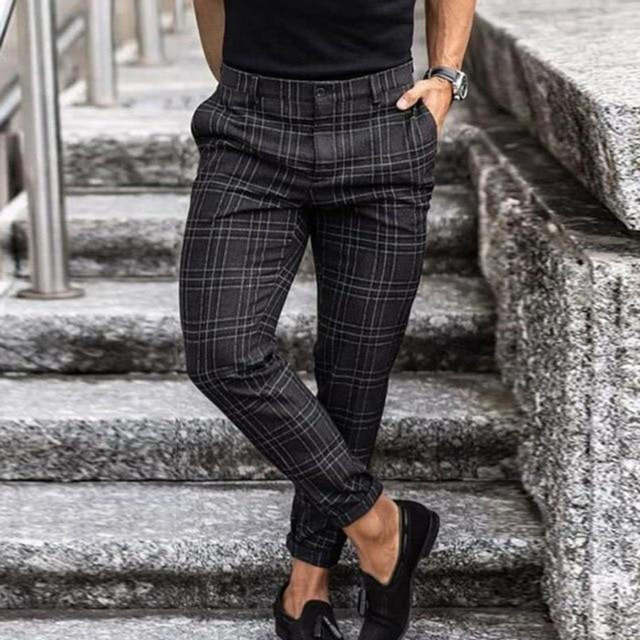 Pantalon Vintage à Carreaux