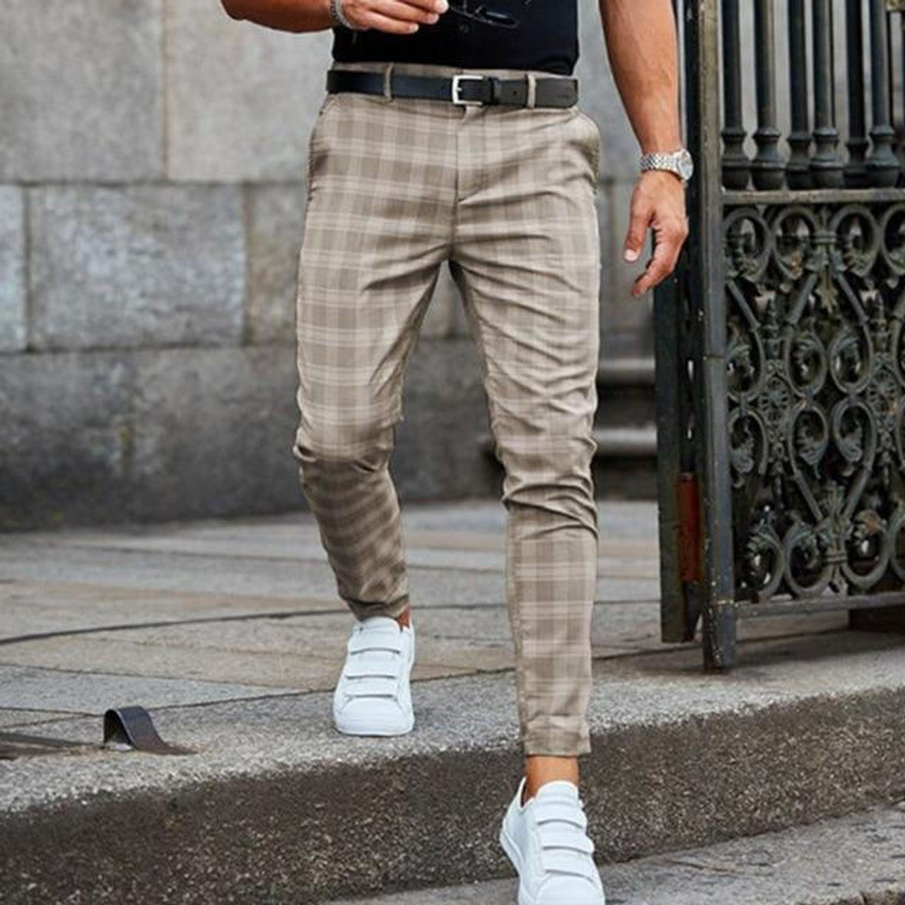 Pantalon Vintage à Carreaux