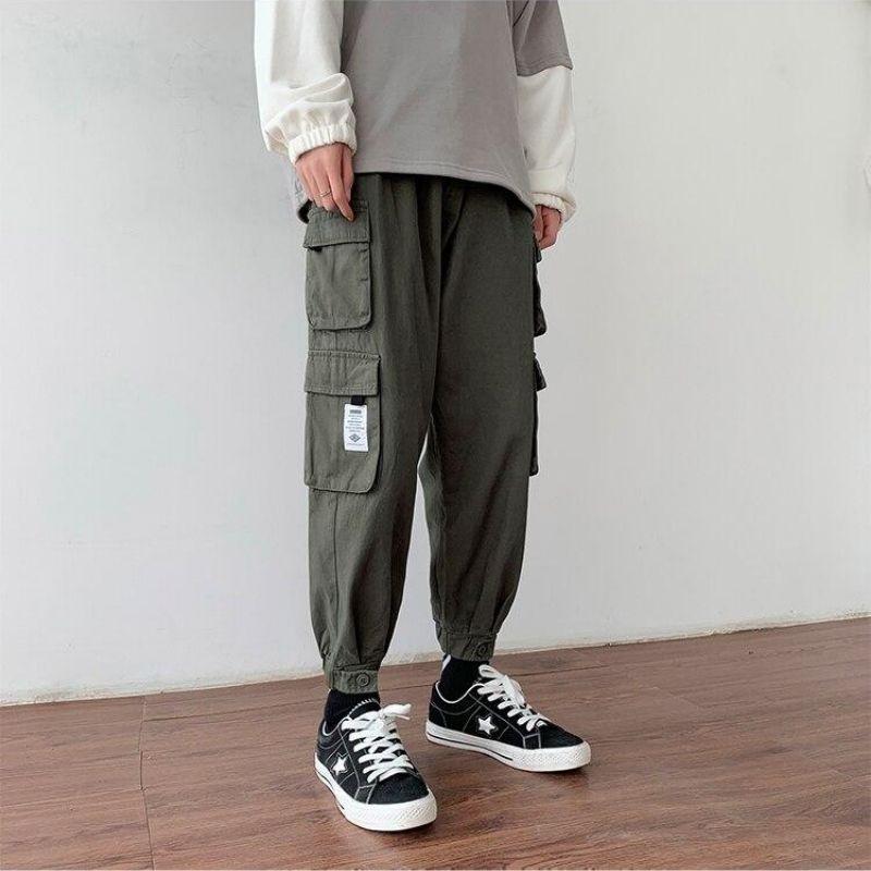 pantalon cargo homme vert kaki