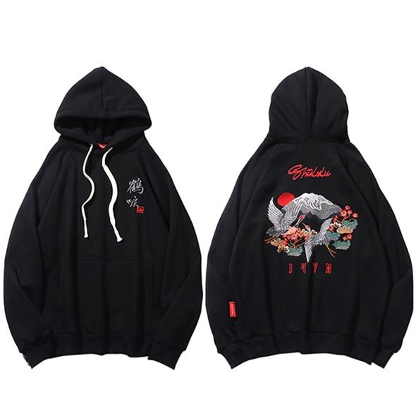 Sweat à capuche - Hoodie Hasumi brodé - Black / M - STREETWEAR STYLE