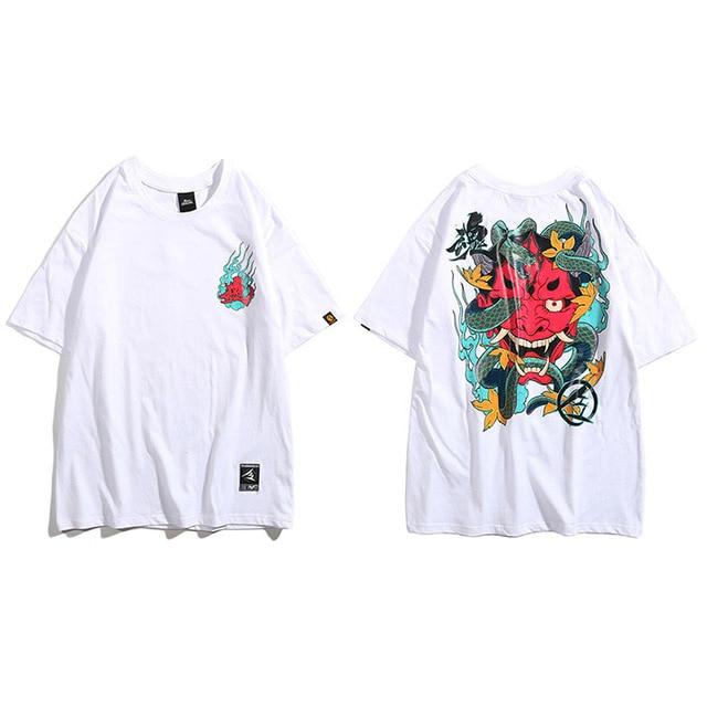 T-shirt Heiichirō imprimé - A346015 White / M - STREETWEAR STYLE