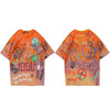 T-shirt Hibiki imprimé - A11201 Orange / M - STREETWEAR STYLE