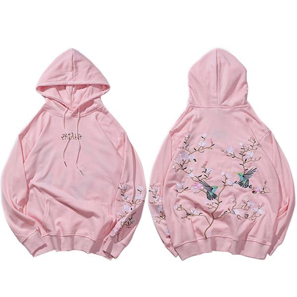 Sweat à capuche - Hoodie Hatsu brodé - Pink / S - STREETWEAR STYLE