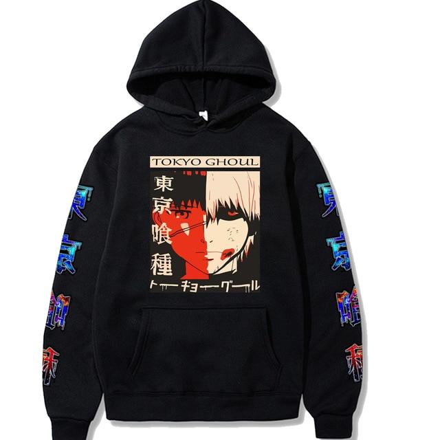 Sweat Kaneki Split Face Noir - Tokyo Ghoul - Streetwear Style