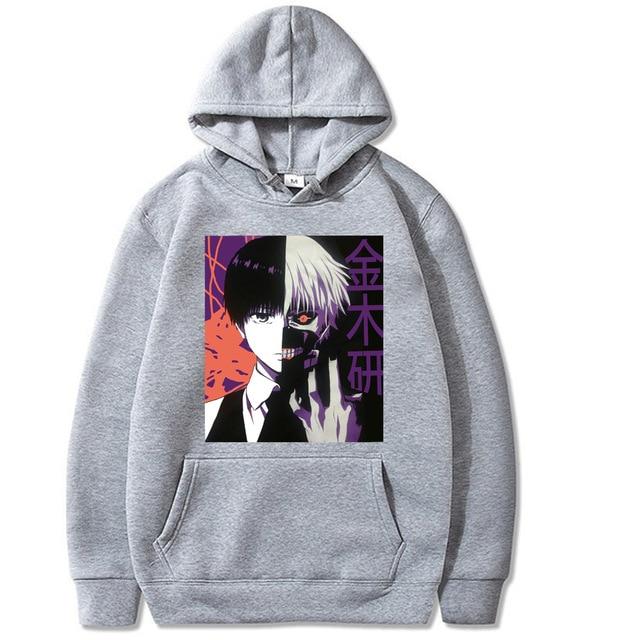 Sweat Kaneki Split Face Gris - Tokyo Ghoul - Streetwear Style