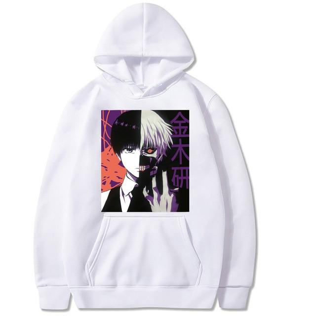 Sweat Kaneki Split Face Blanc- Tokyo Ghoul - Streetwear Style