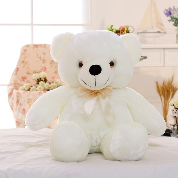 Peluche Ours Lumineux 50cm Blanc