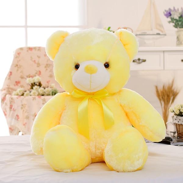 Peluche Ours Lumineux 50cm Jaune