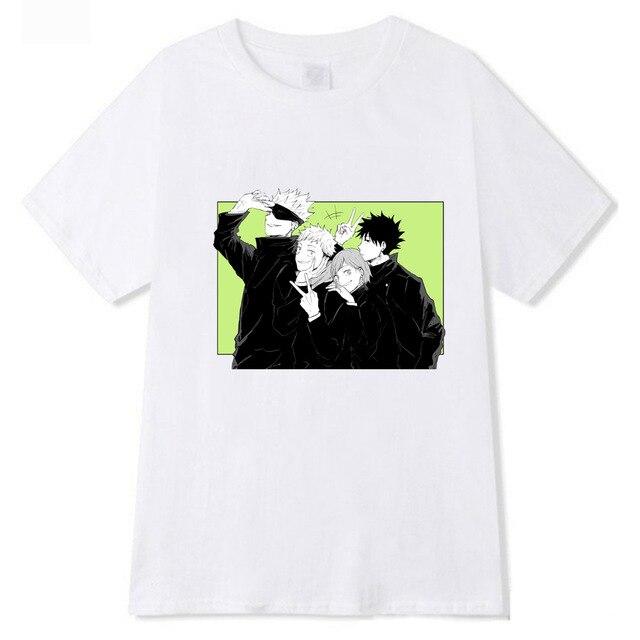 T-Shirt JJK - Black and white sur fond vert - Streetwear Style