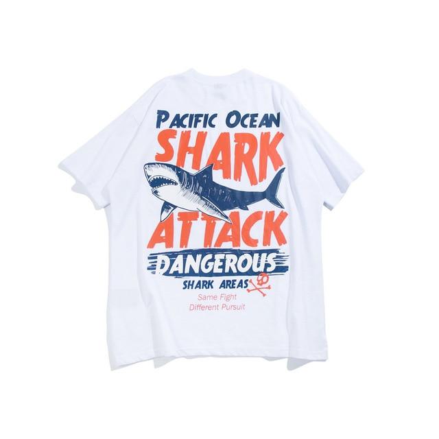 T-Shirt Shark - Blanc / M - STREETWEAR STYLE