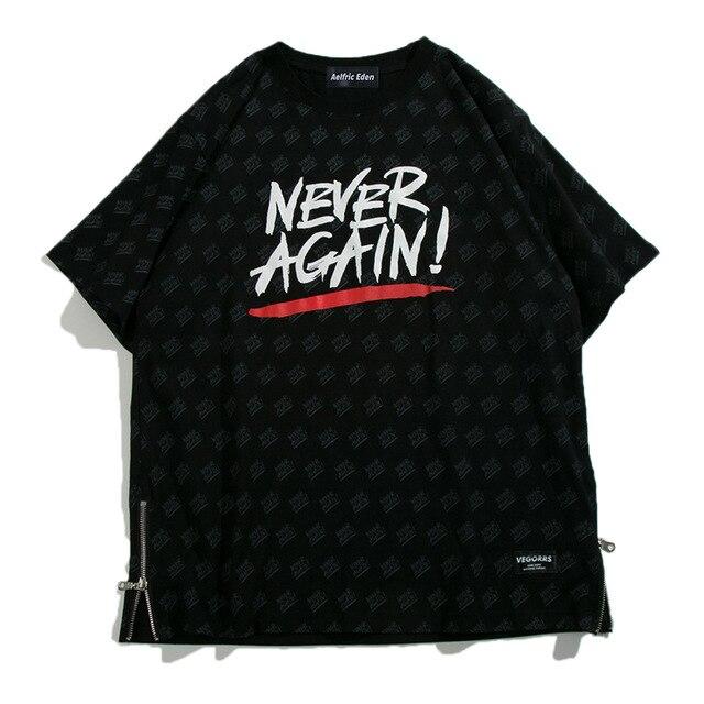 T-Shirt Never Again - Noir / M - STREETWEAR STYLE