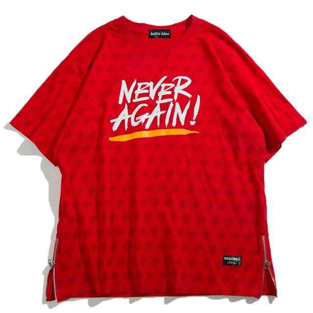 T-Shirt Never Again - Rouge / M - STREETWEAR STYLE