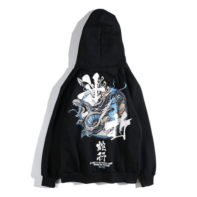 Sweat à capuche - Hoodie KIKUGORŌ - Black / M - STREETWEAR STYLE