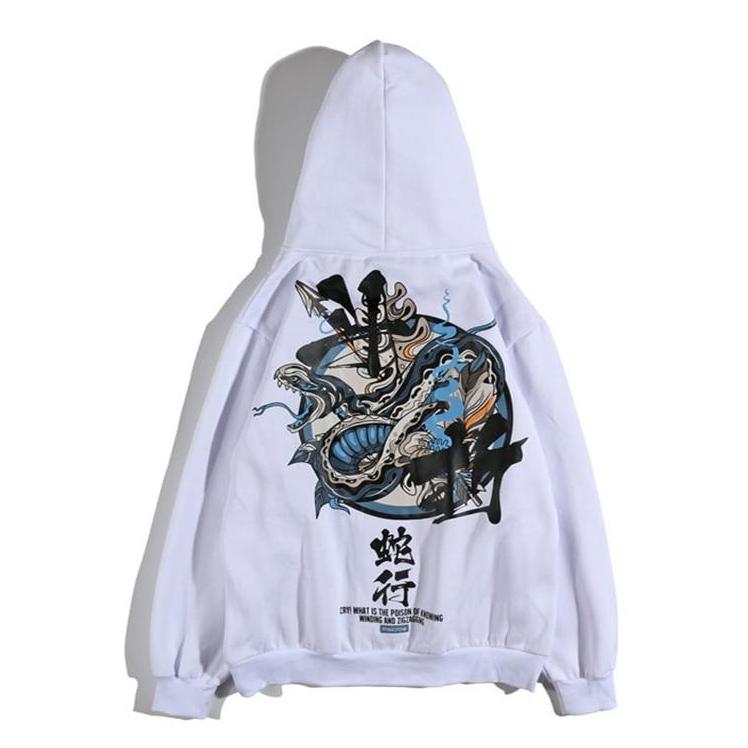 Sweat à capuche - Hoodie KIKUGORŌ - White / M - STREETWEAR STYLE