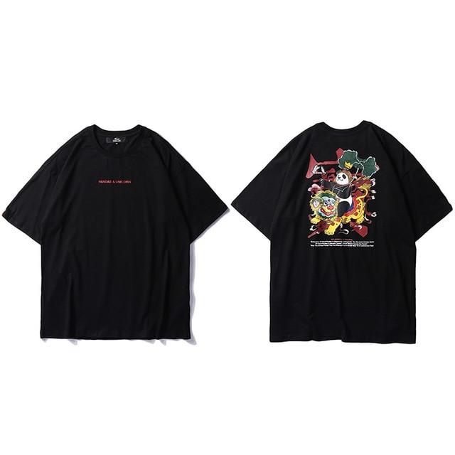 T-shirt Hideya imprimé - A42T072 Black / S - STREETWEAR STYLE