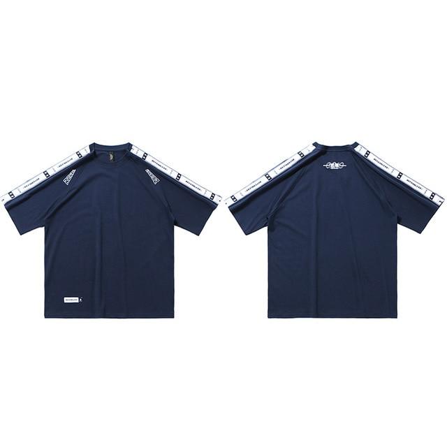 T-shirt Hideyoshi à bandes - A968803 Blue / S - STREETWEAR STYLE