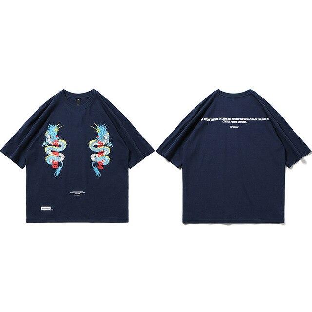 T-shirt imprimé Kikunosuke - Blue / S - STREETWEAR STYLE