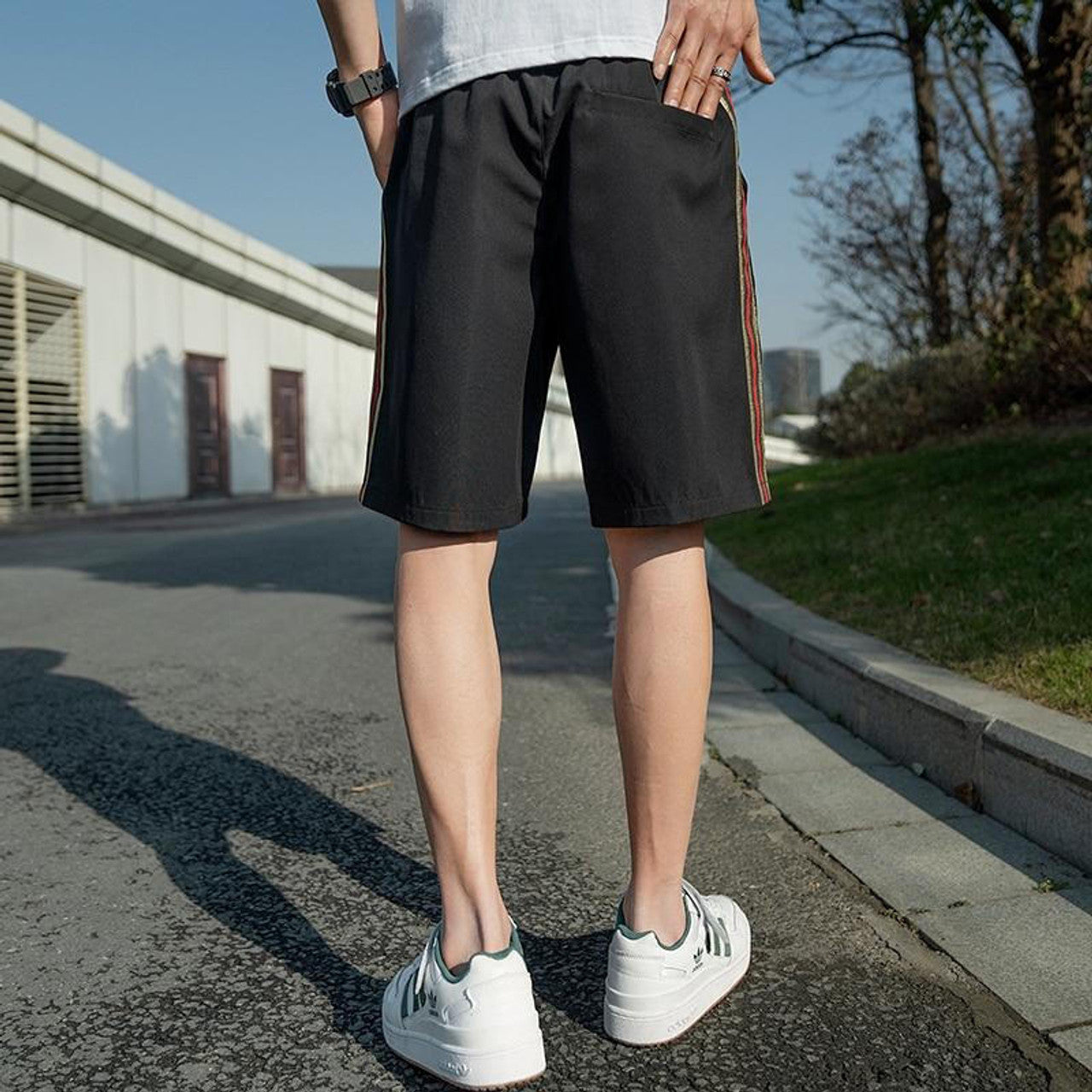 Shorts Casual à Bandes