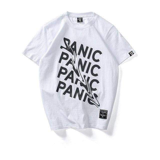 T-Shirt Imprimé Panic - Blanc / S - STREETWEAR STYLE