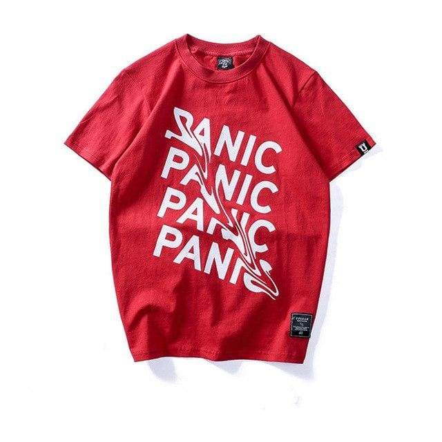 T-Shirt Imprimé Panic - Rouge / S - STREETWEAR STYLE